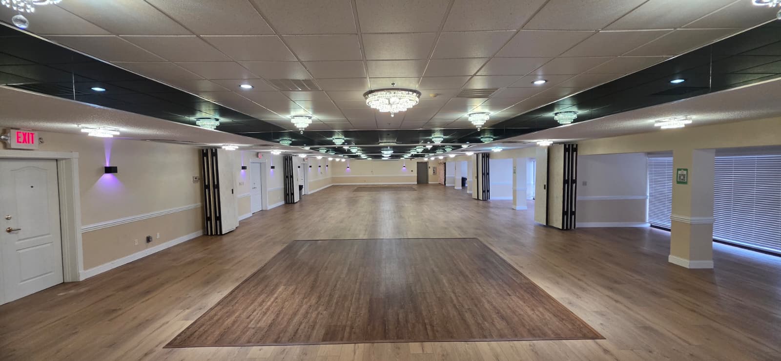 Trio's banquet hall prepared for a special event