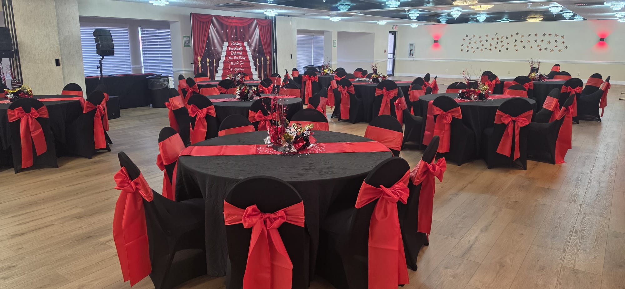 Trio's Banquet Hall prepared for a special event